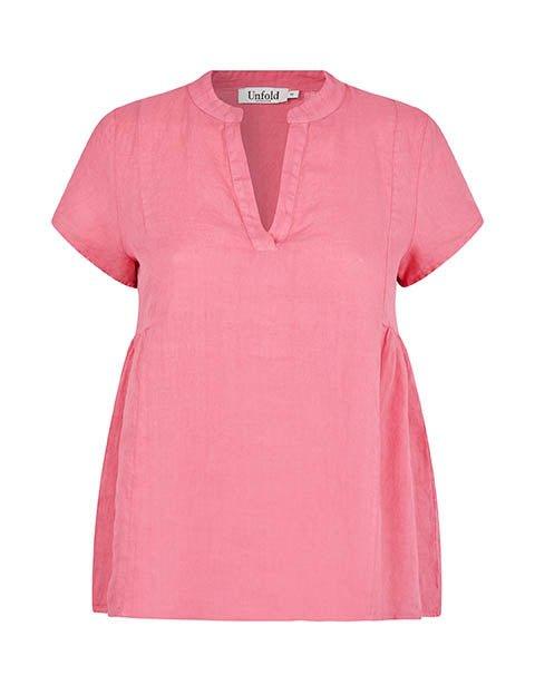 Maggy hørbluse i sommer pink - Damernes Outlet