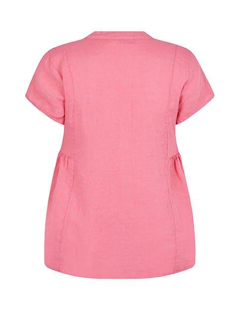 Maggy hørbluse i sommer pink - Damernes Outlet