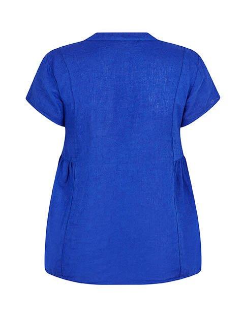 Maggy hørbluse i blå - Damernes Outlet