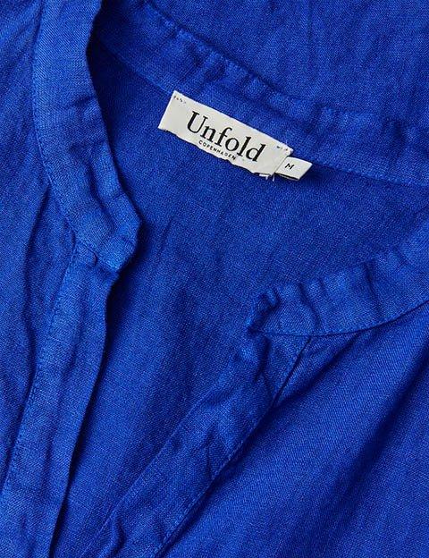 Maggy hørbluse i blå - Damernes Outlet