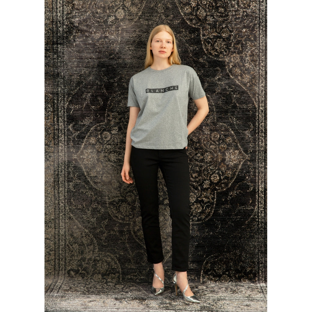 Blanche Main block T-shirt Toppe og t-shirts Grey melange