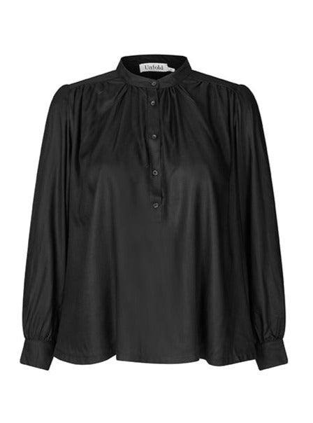 Maisy bluse i sort twill viscose - Damernes Outlet