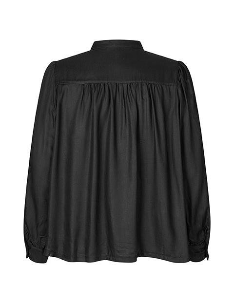 Maisy bluse i sort twill viscose - Damernes Outlet