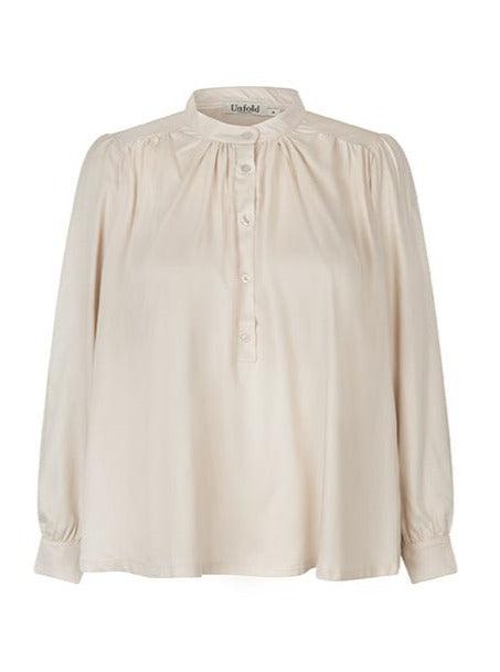 Maisy bluse i cremefarvet twill viscose - Damernes Outlet