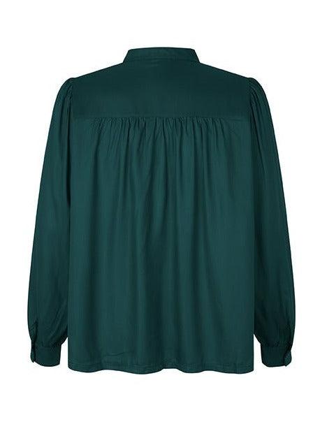 Maisy bluse i grøn twill viscose - Damernes Outlet