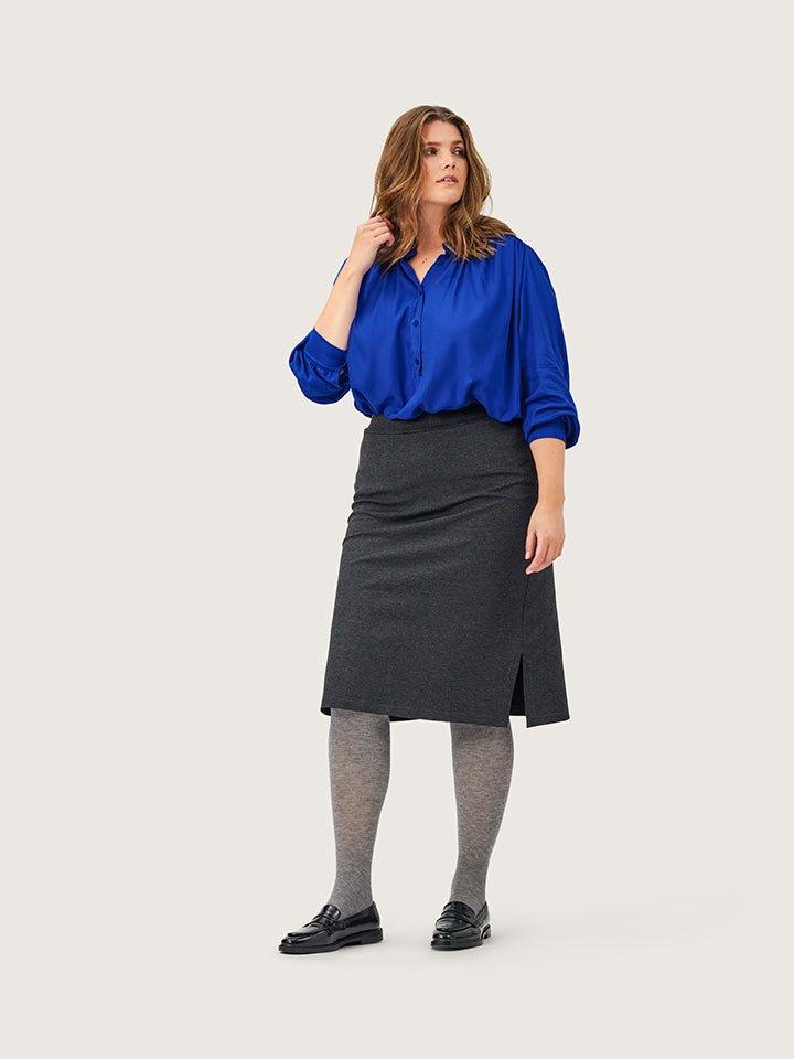 Betty pencil skirt i grå jersey - Damernes Outlet