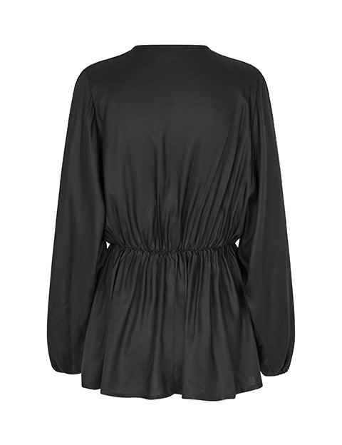 Mara bluse i sort viskose - Damernes Outlet