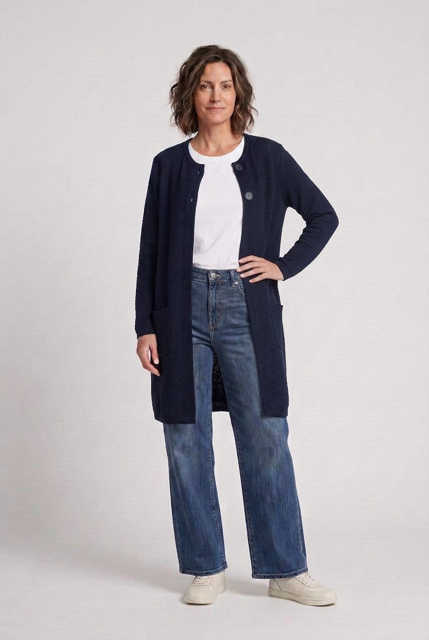 Lind Marie Knit Cardigan 611 Palco-navy