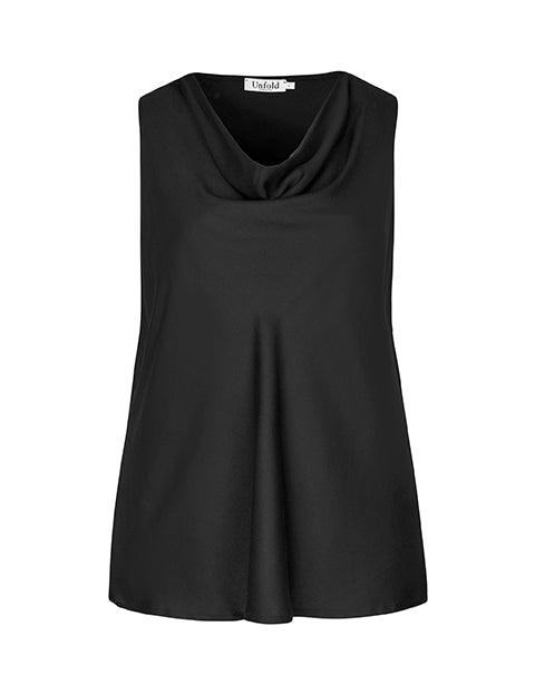 Mary vandfaldsbluse i sort - Damernes Outlet