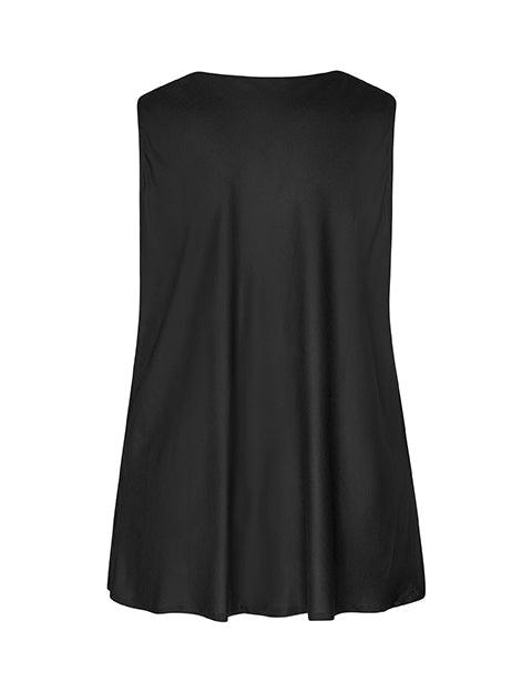 Mary vandfaldsbluse i sort - Damernes Outlet