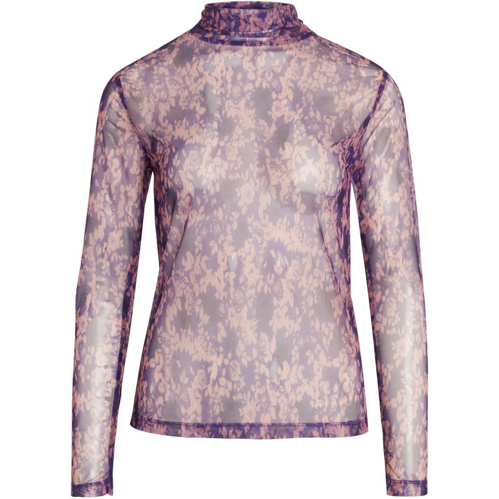 Co'couture Mauve mesh turtleneck blouse Skjorter og bluser Purple