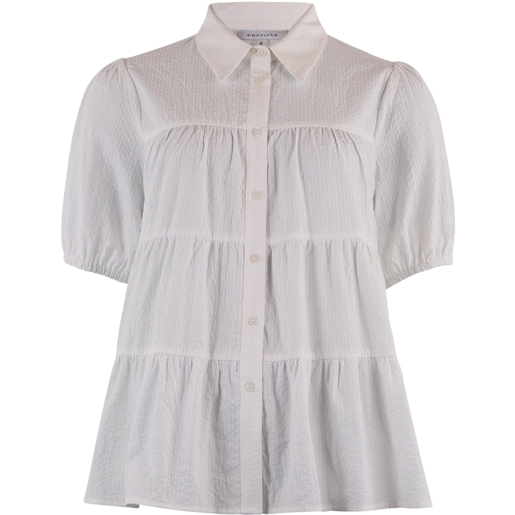 Continue Melina white SS shirt Skjorter og bluser White