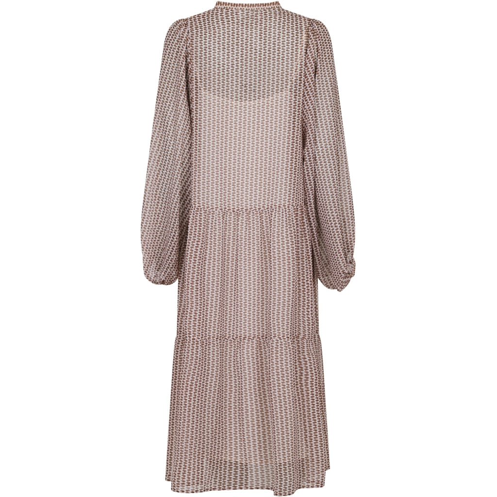 Neo Noir Nadine abstract stripe dress Dress Camel