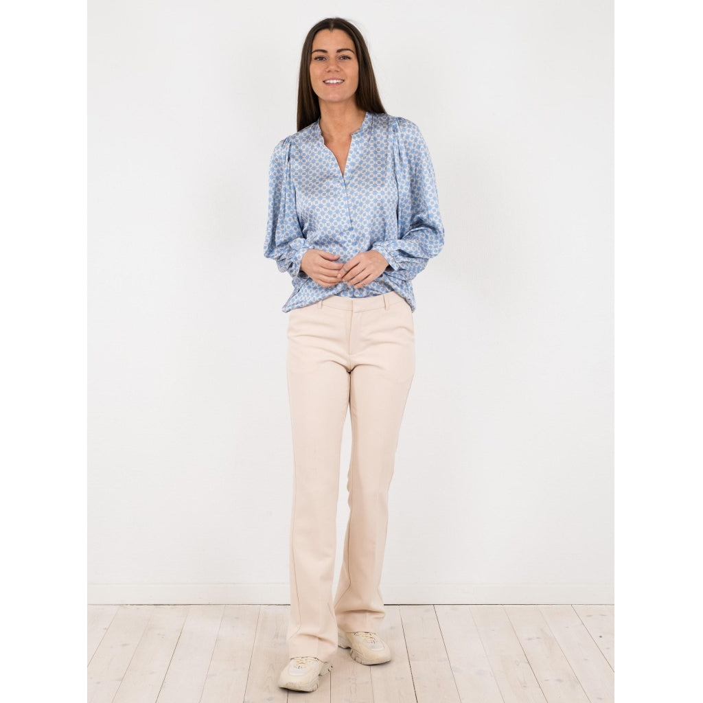 Neo Noir Nani square mix blouse Skjorter og bluser Light blue