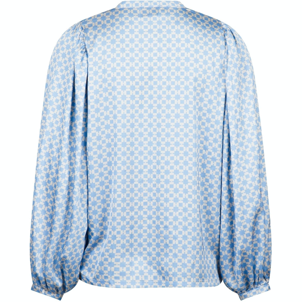 Neo Noir Nani square mix blouse Skjorter og bluser Light blue