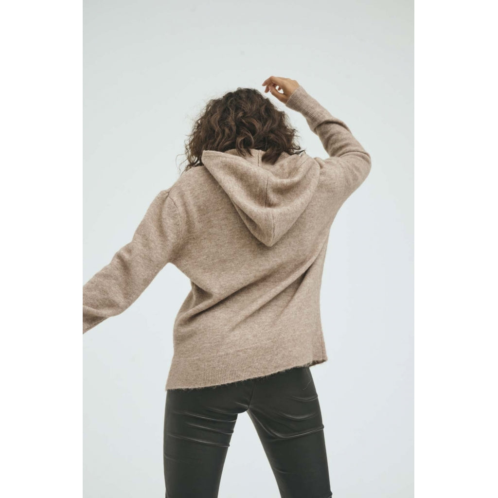 NORR Nordby new knit hoodie Knit Light brown