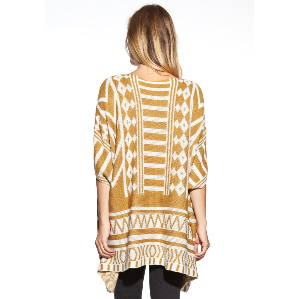 Cosmos Olivia poncho Knit Mustard