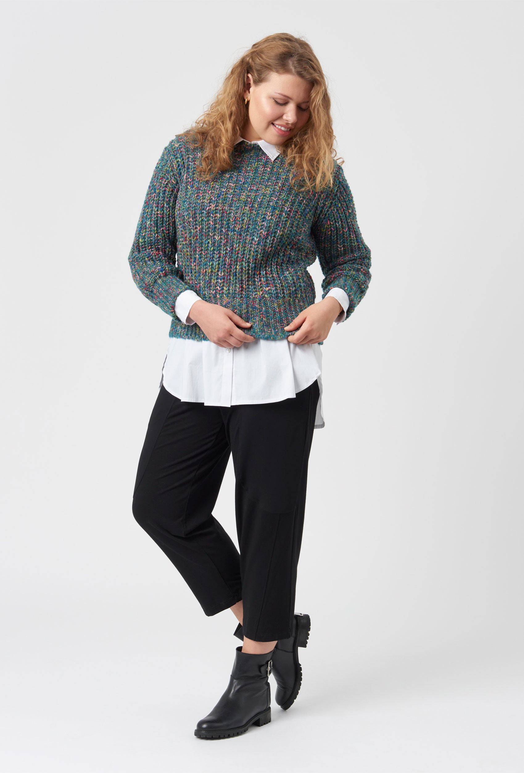 Pont Neuf PNKiwi Knit Pullover 572 Dark Petrol