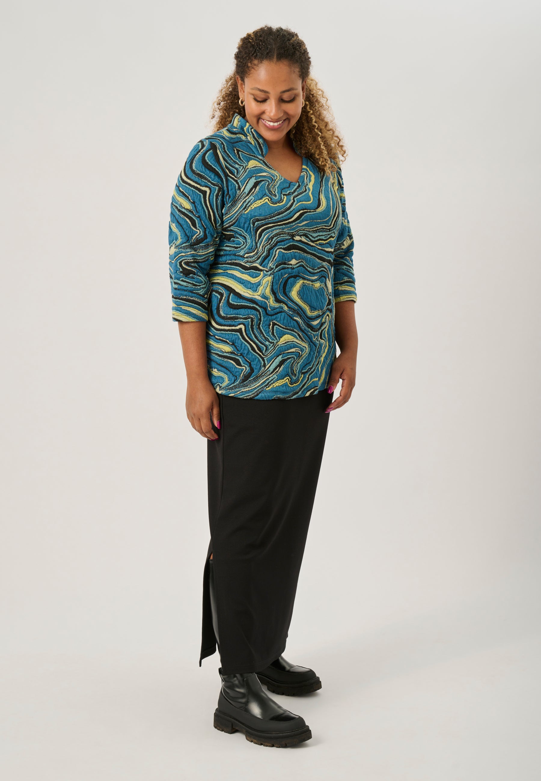 Pont Neuf PNNAjda Bluser 5052 Petrol Blue