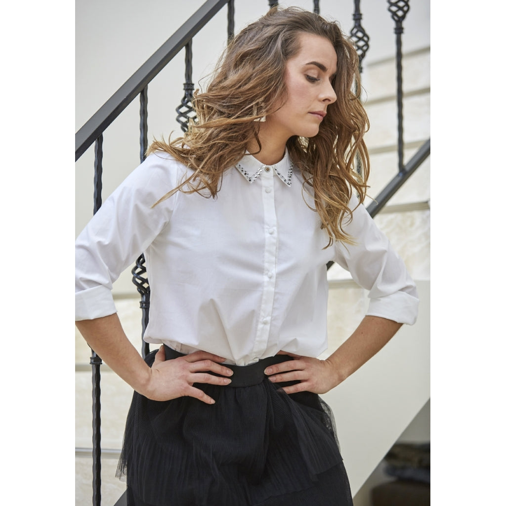 Costamani Poplin diamond shirt Skjorter og bluser White