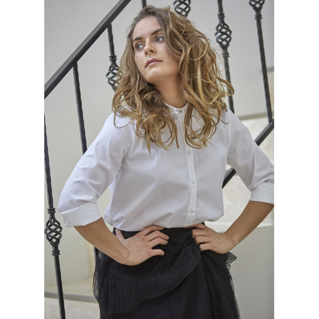 Costamani Poplin diamond shirt Skjorter og bluser White