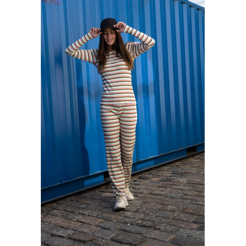 Neo Noir Ricco rib pants Knit Orange