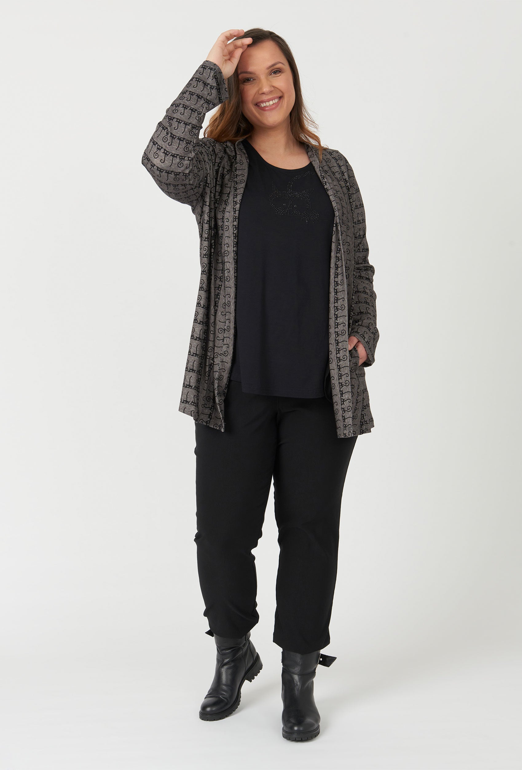 Sempre Piu SESadie Cardigan 077 Grey Melange