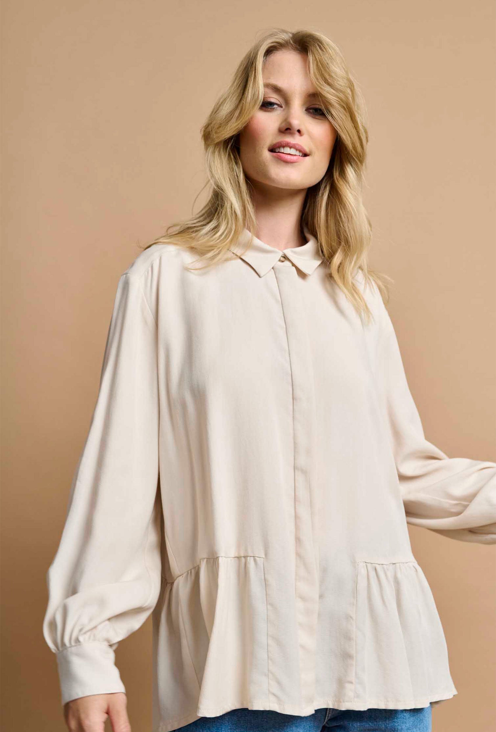 SHIRTMAKER SHFlorens Skjortebluser 049 Putty Beige