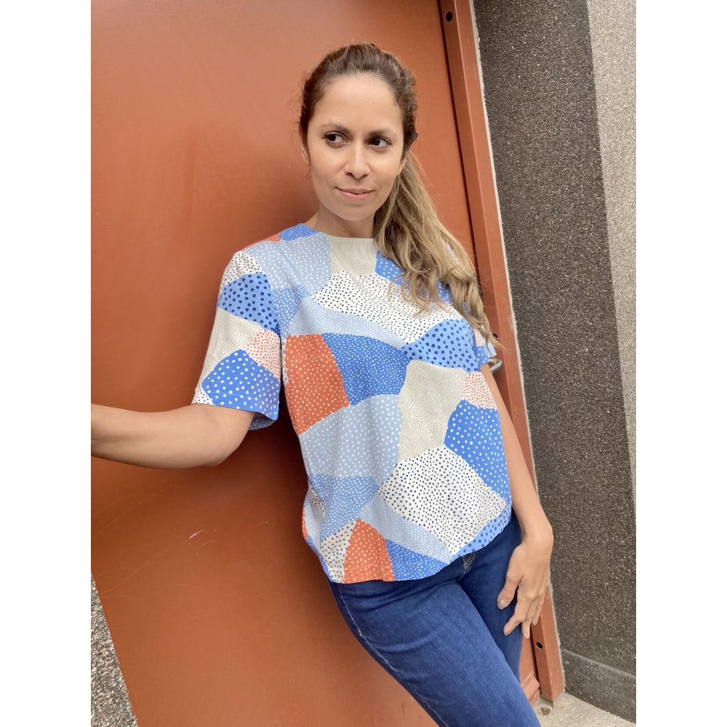 Storm & Marie Sade short sleeve top Toppe og t-shirts Blue dot mix