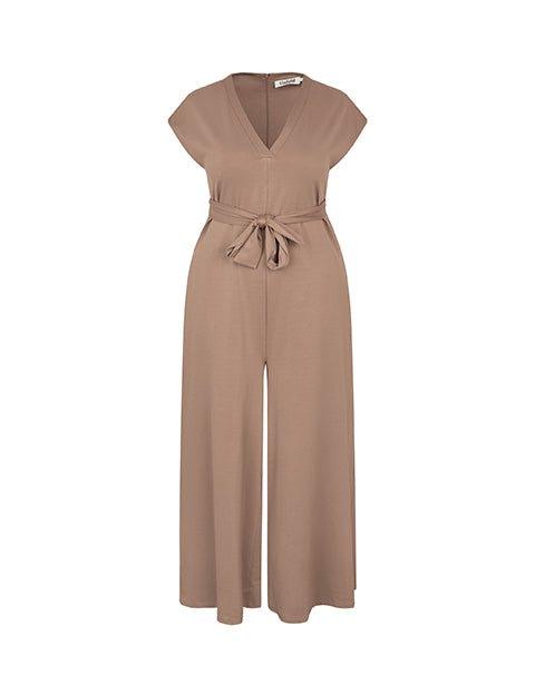 Sia buksedragt i beige jersey - Damernes Outlet