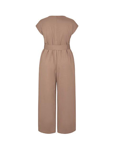 Sia buksedragt i beige jersey - Damernes Outlet