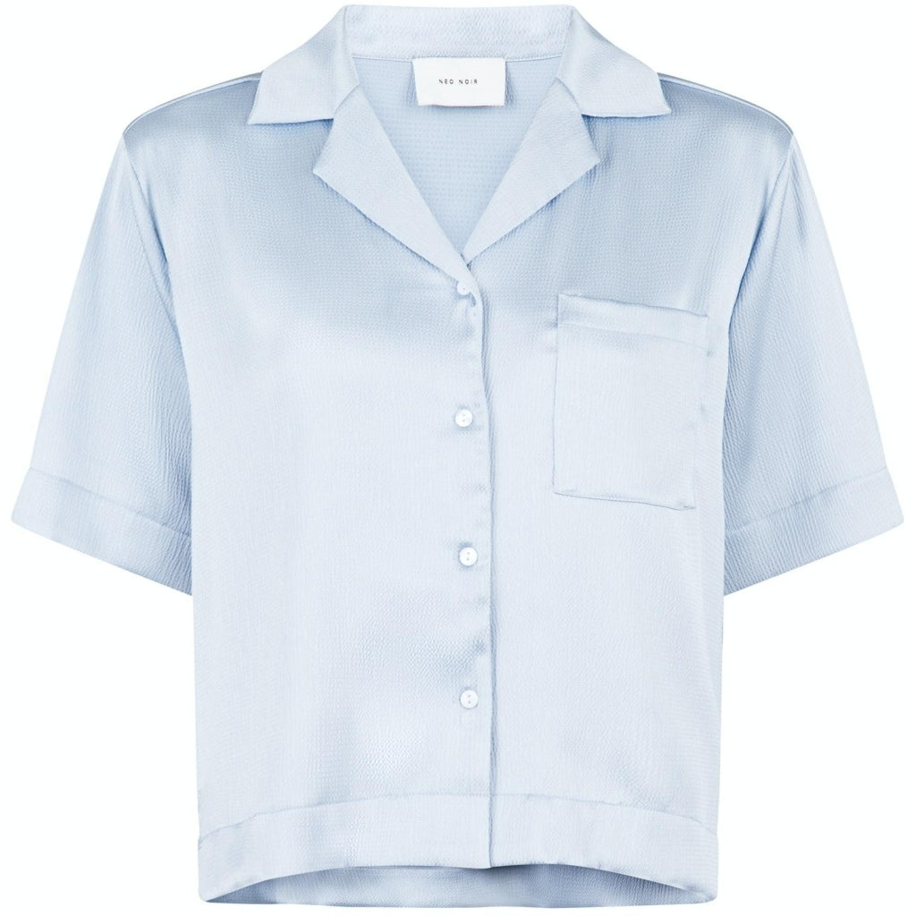 Neo Noir Sille crepe satin shirt Skjorter og bluser Light blue