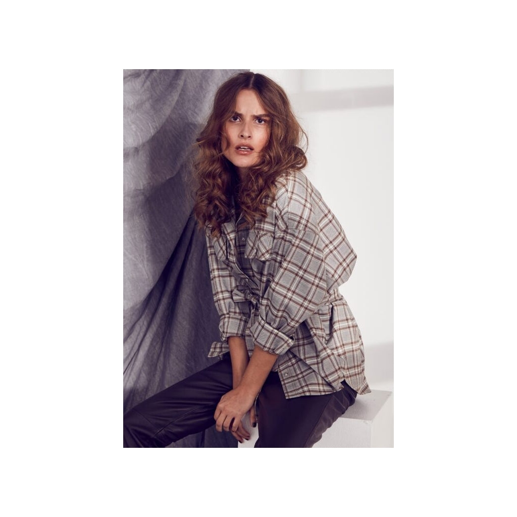 Co'couture Sondra maxine check shirt Skjorter og bluser Cognac