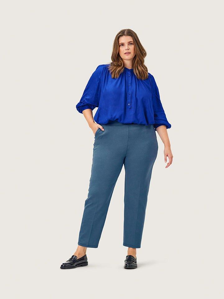 Sonia bukser i gråblå jersey - Damernes Outlet