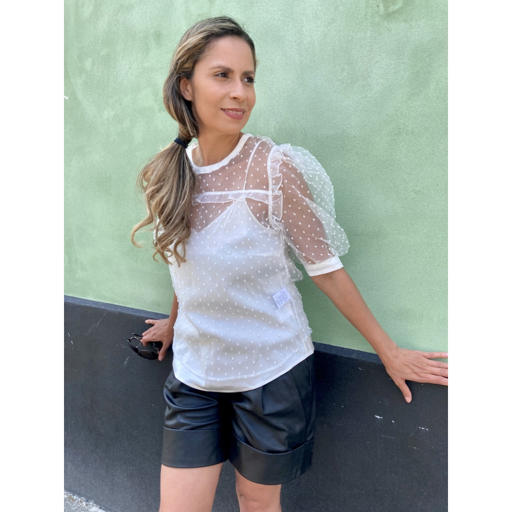 Custommade Vina tee blouse Skjorter og bluser Whisper white