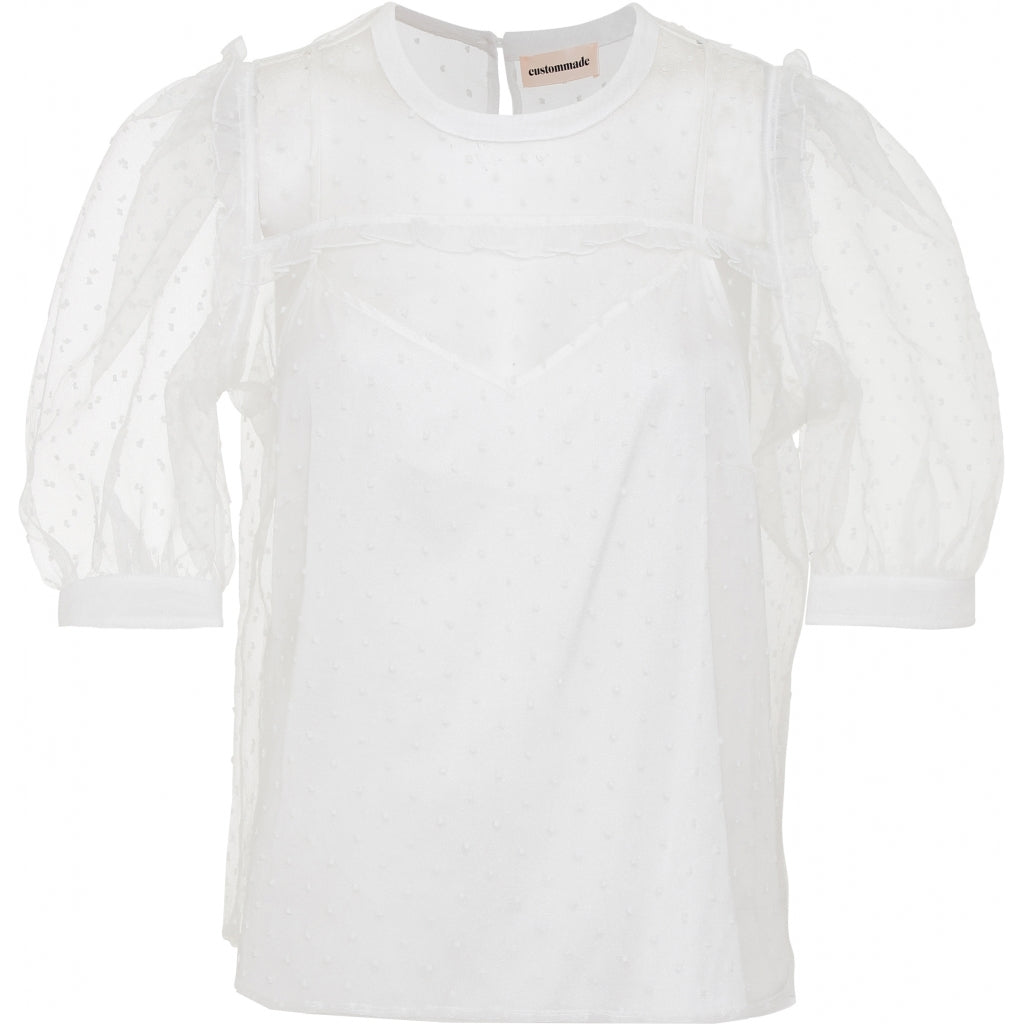 Custommade Vina tee blouse Skjorter og bluser Whisper white