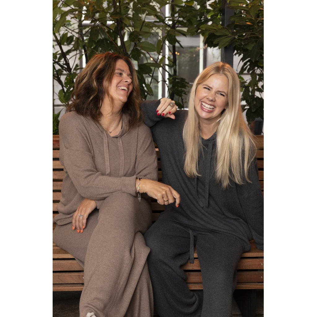 Cozy by JZ Yes please hoodie Knit Dark grey melange