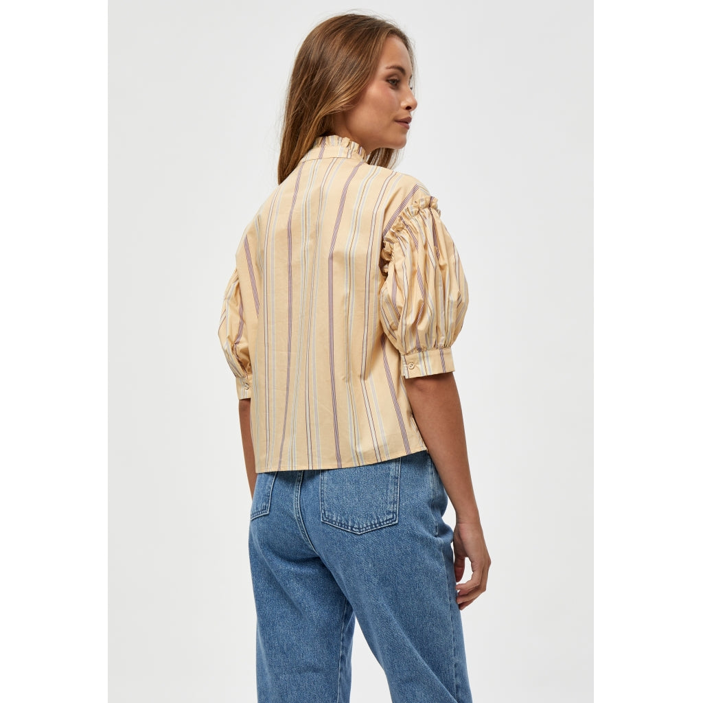 Minus Yuna shirt Skjorter og bluser Yellow straw stripes