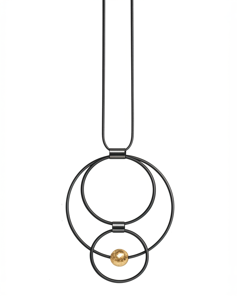 Dansk smykkekunst halskæde 9H9083, elegant håndlavet design.