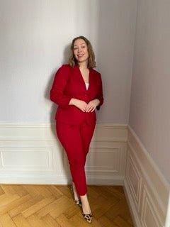 Sonia bukser i rød jersey - Damernes Outlet