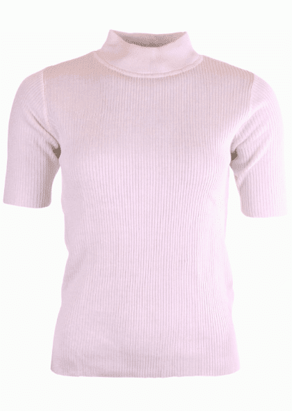 Signature t-shirt knit 201005, hvid skjorte med krave.