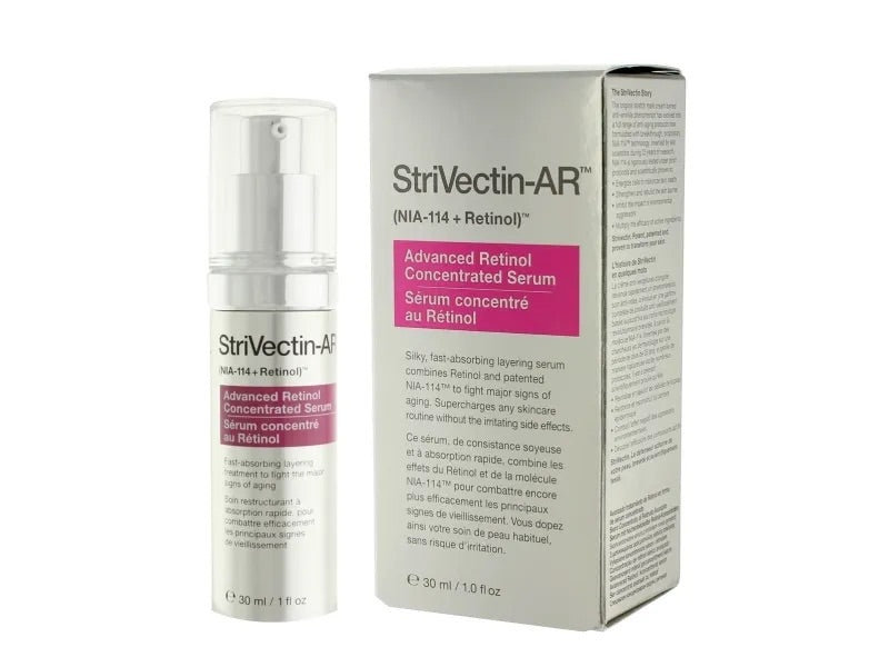 StriVectin, avanceret retinolserum 30 ml flaske med hvid æske.