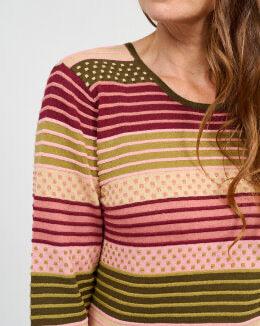 Signature pullover 213929, kvindesweater med mønster, bomulds-akryl blanding.