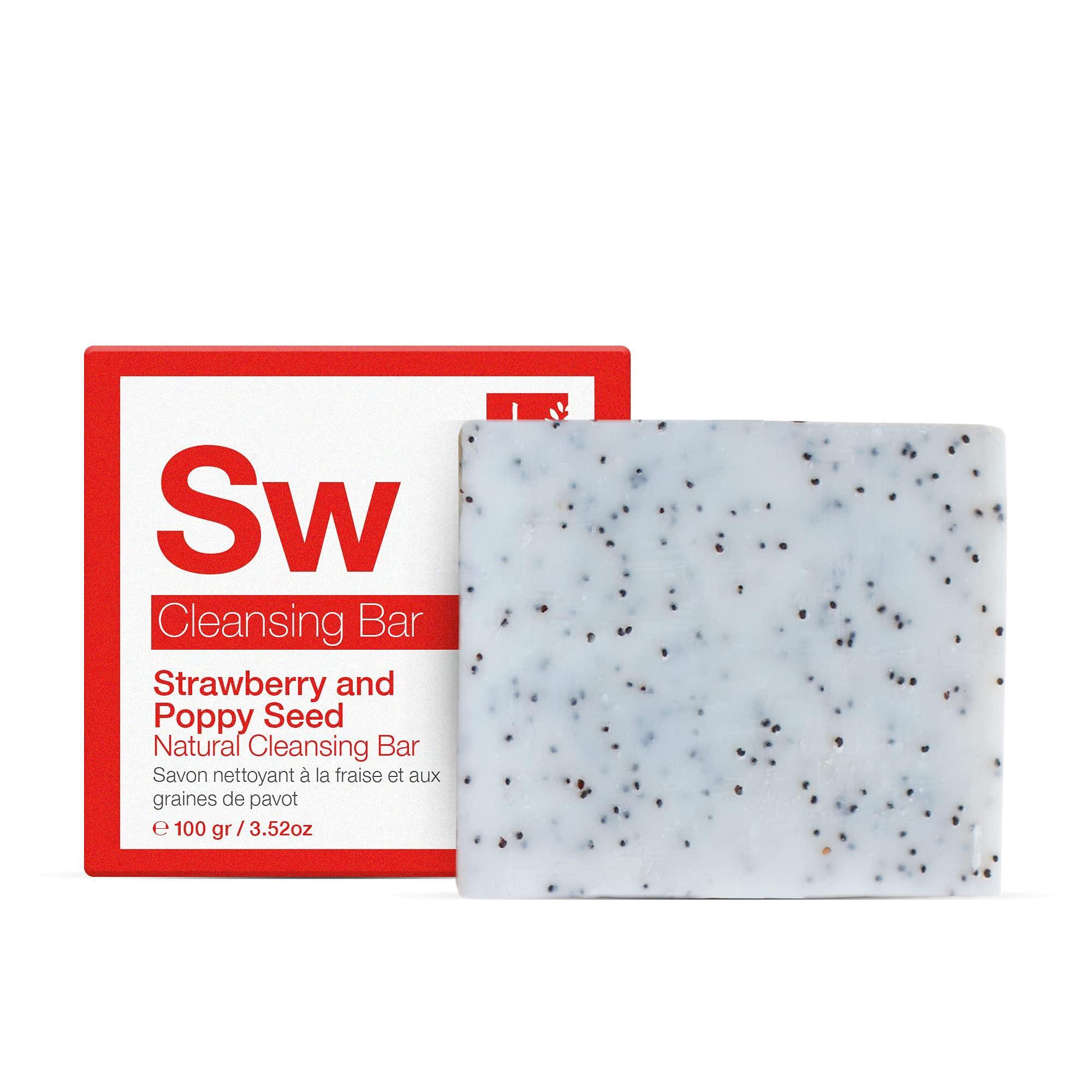 Dr. Botanicals - Strawberry & Poppy Seed Cleansing Bar (100 gram) (UDLØBET) - Damernes Outlet