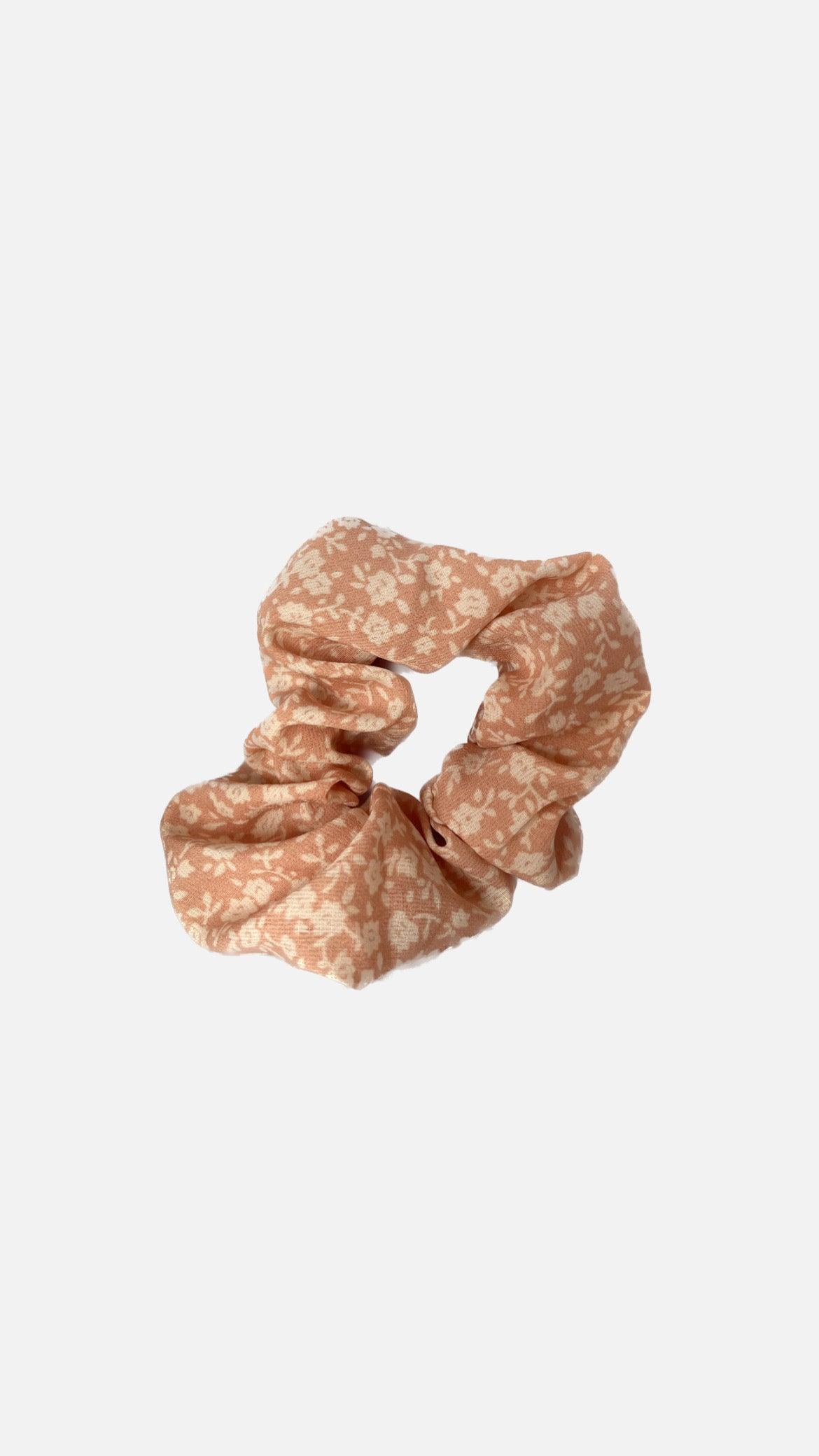 Scrunchie Rosa med blomster - Damernes Outlet