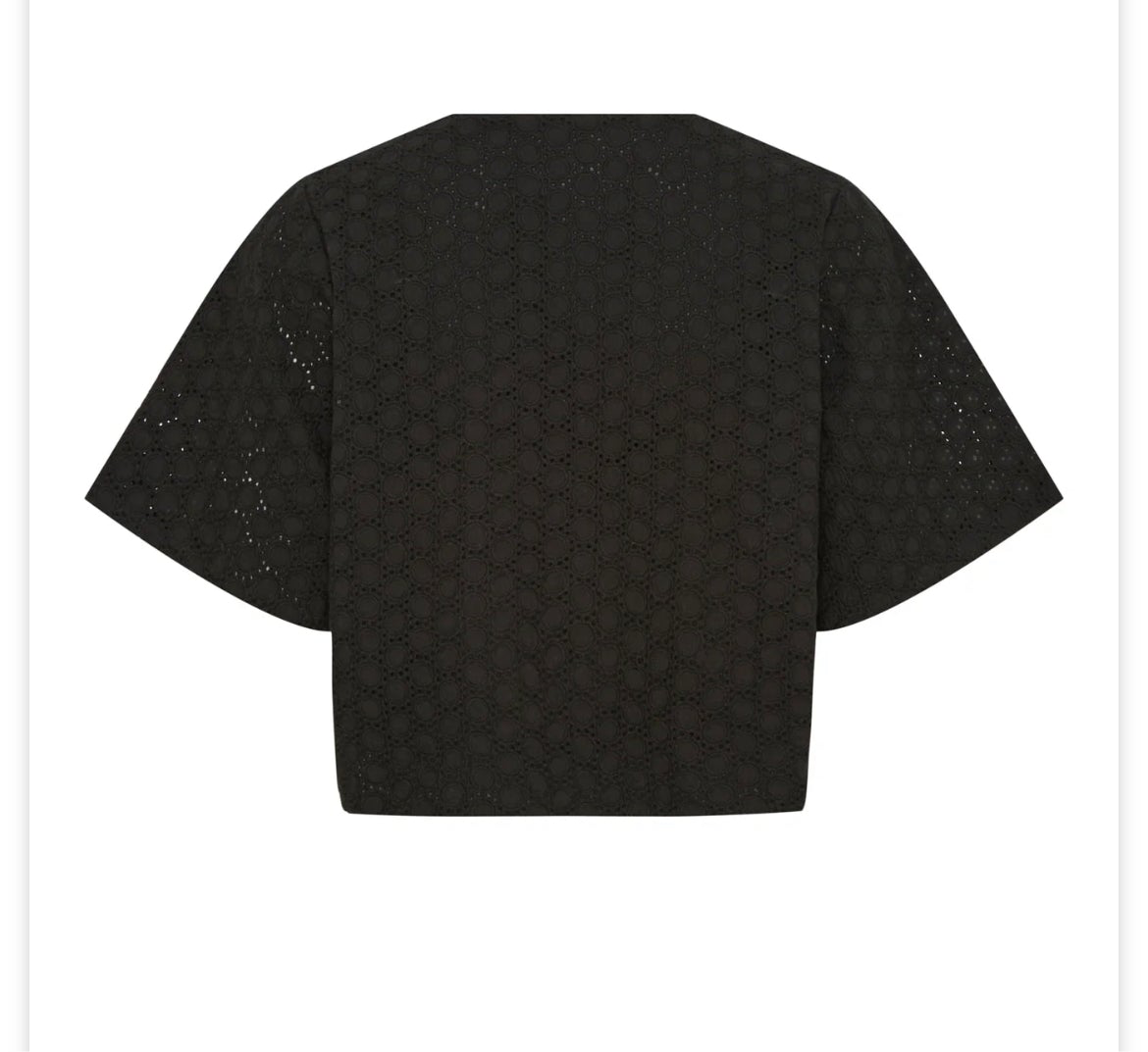 Femme Facon - AGNES SS kort sort cardigan, broderie anglaise.