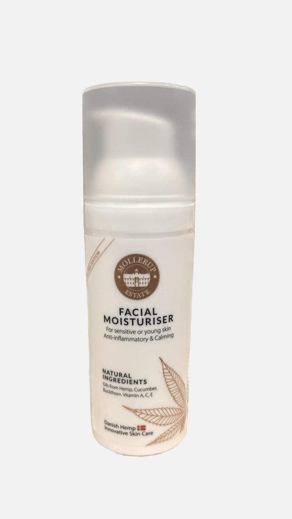 Møllerup Facial Moisturiser 50 ml flaske med brun etiket.