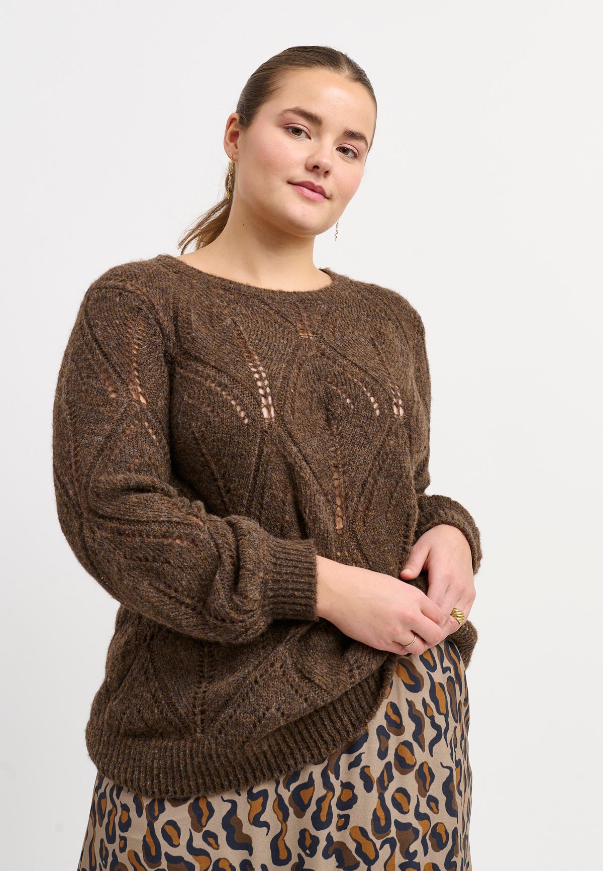 Adia ADDalah Knit Pullover 1700 Chocolate Brown