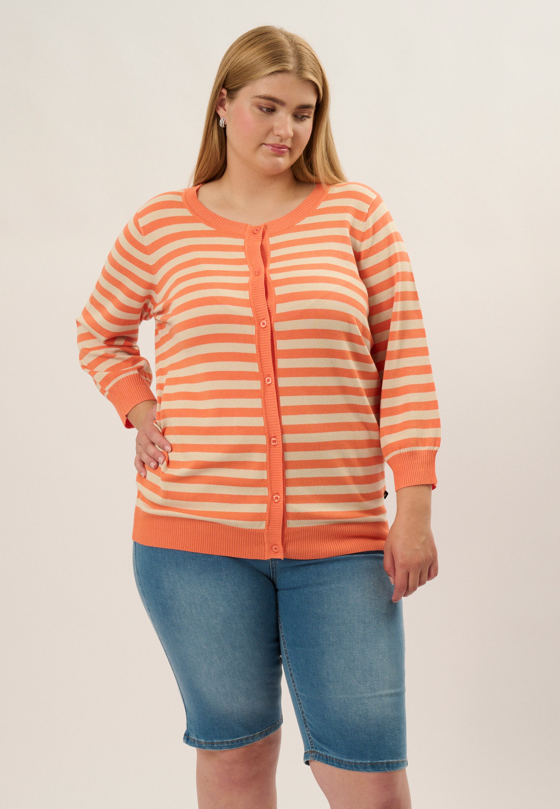 Adia ADPamila Knit Cardigan 8501 Spring Orange