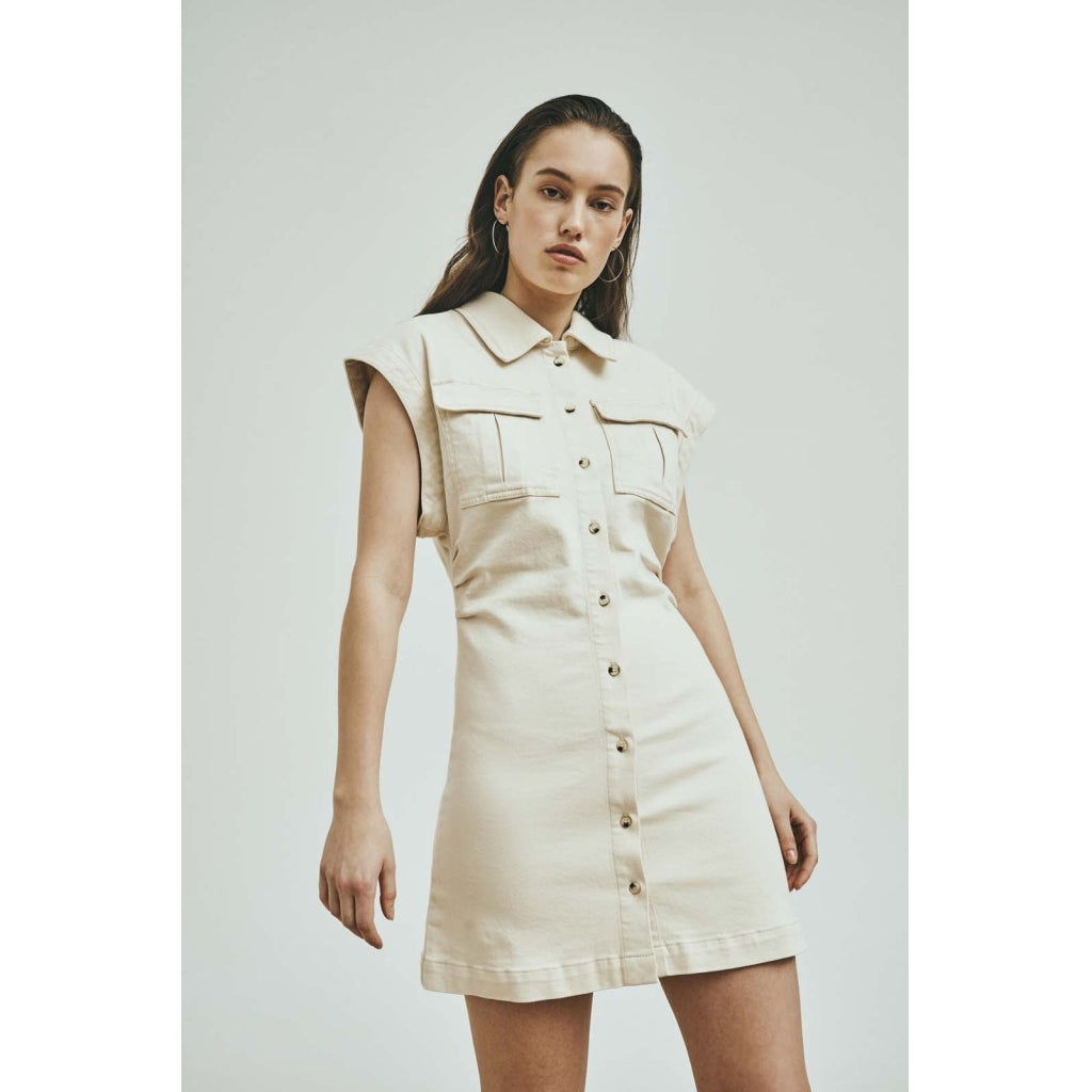 NORR Addison denim dress Dress Ecru